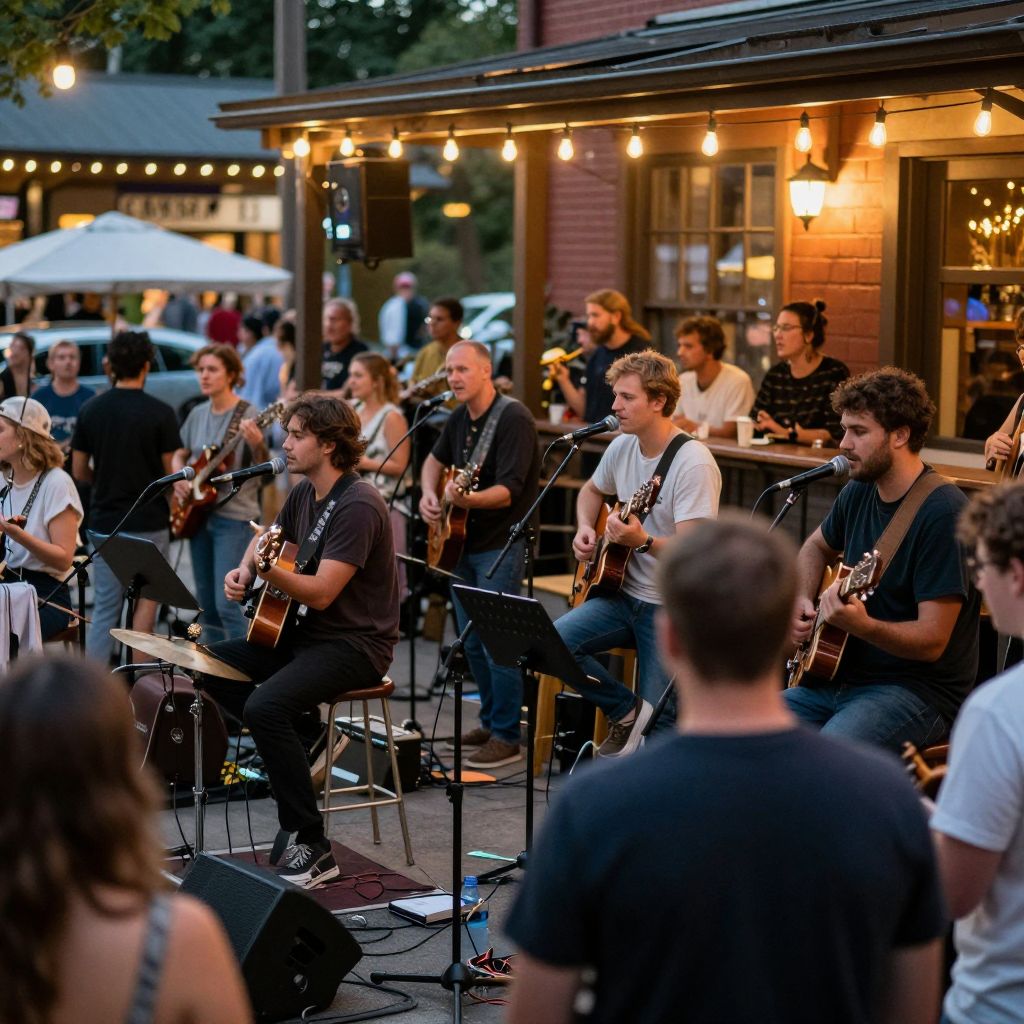 Free concert or music jam downtown