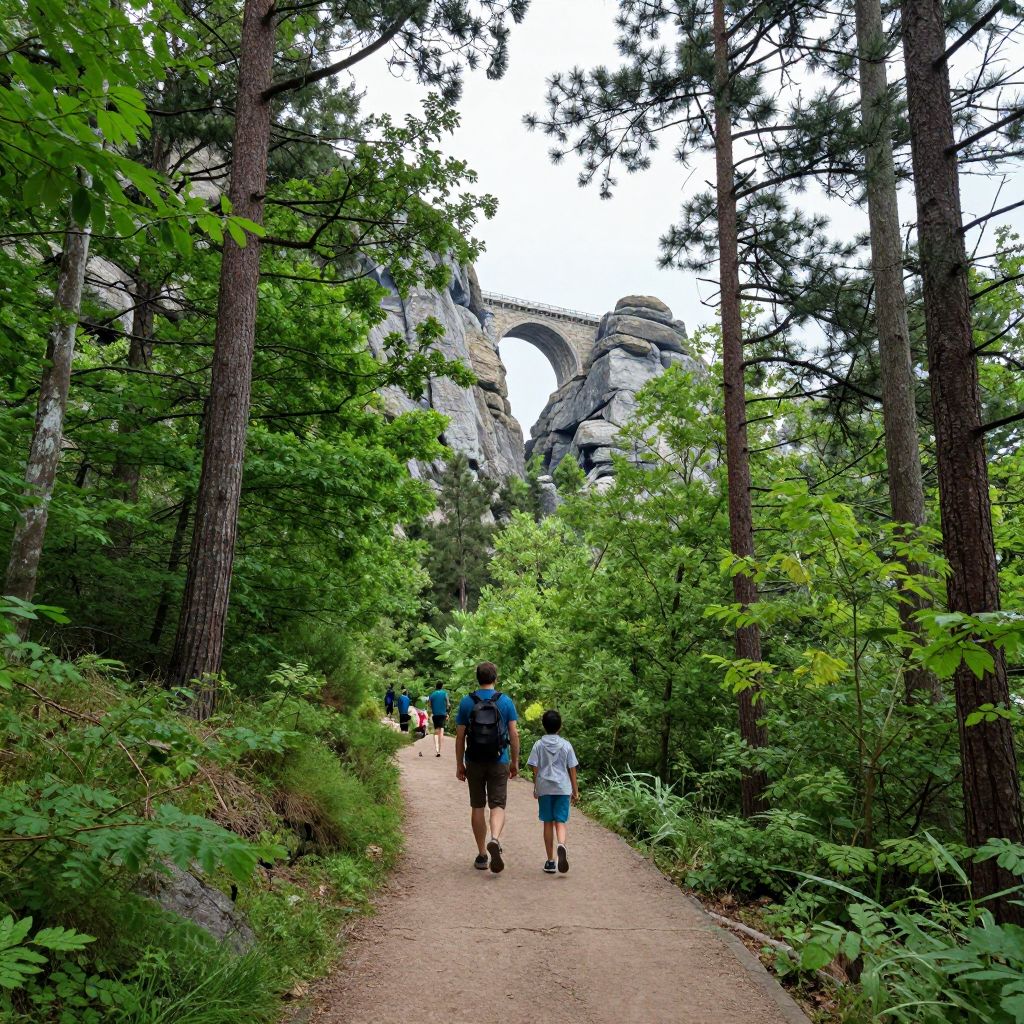 Hiking at Rock Bridge Memorial State Park