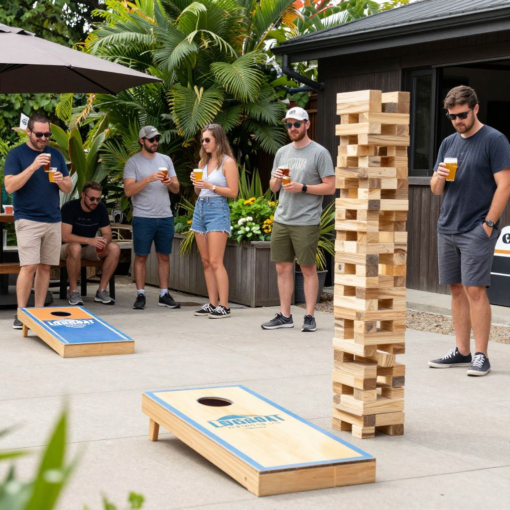 Visit Logboat Brewing Co. for craft beer and outdoor games