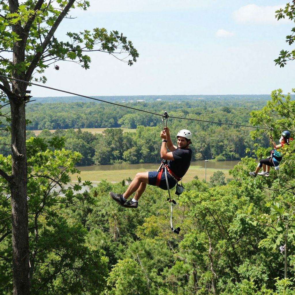 Zip Lining at Shallotte River Swamp Park