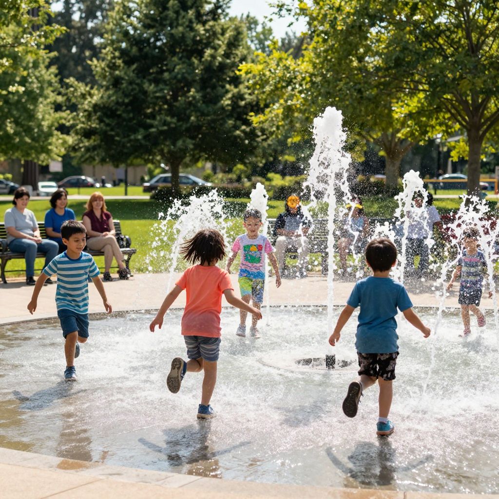 Water play at Bridgeview Park