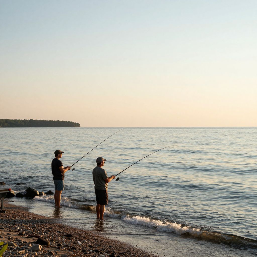 Fishing at Lake Huron