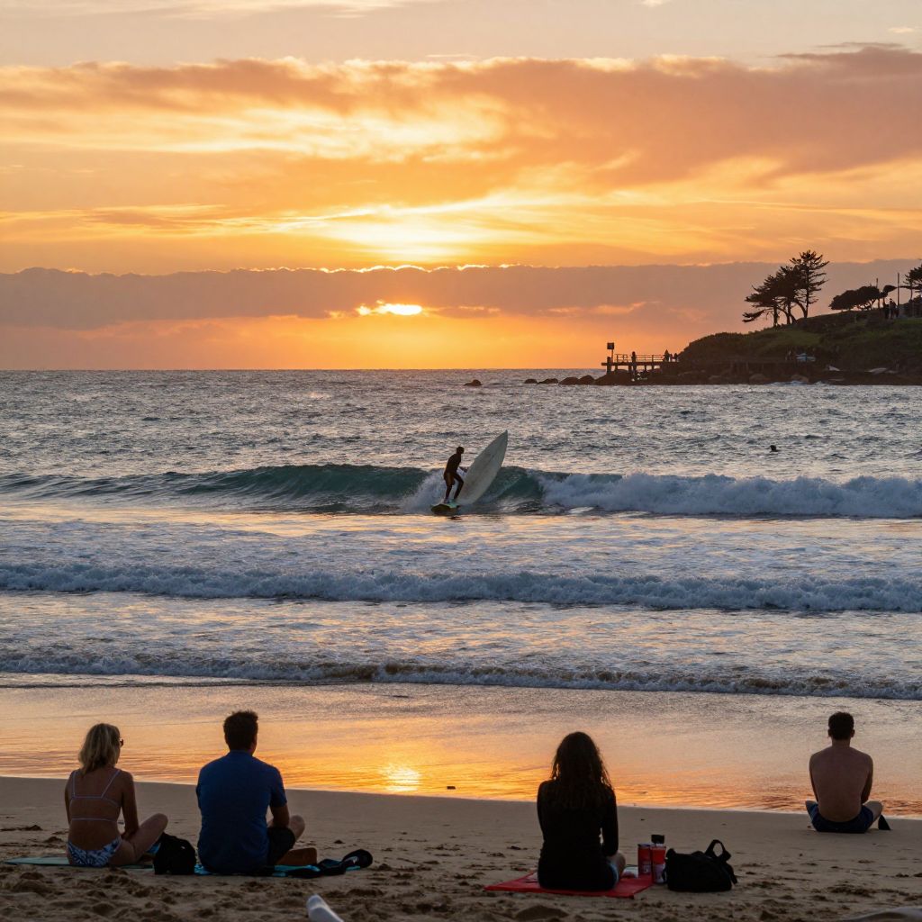 Surfing at Westhaven Beach