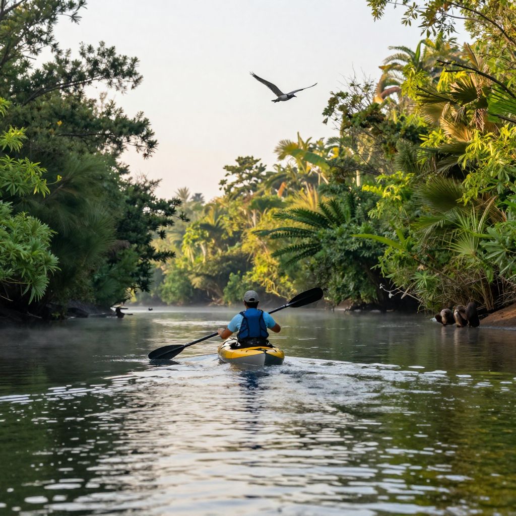 Kayak along the scenic Magnolia River